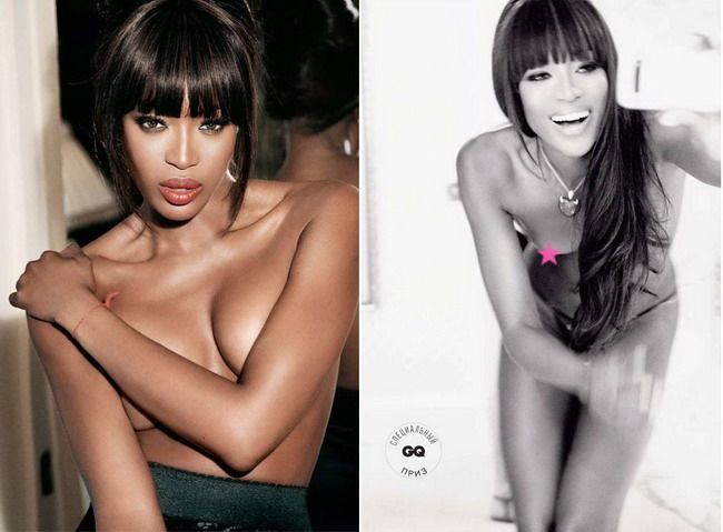 Naomi Campbell, aproape goala in GQ