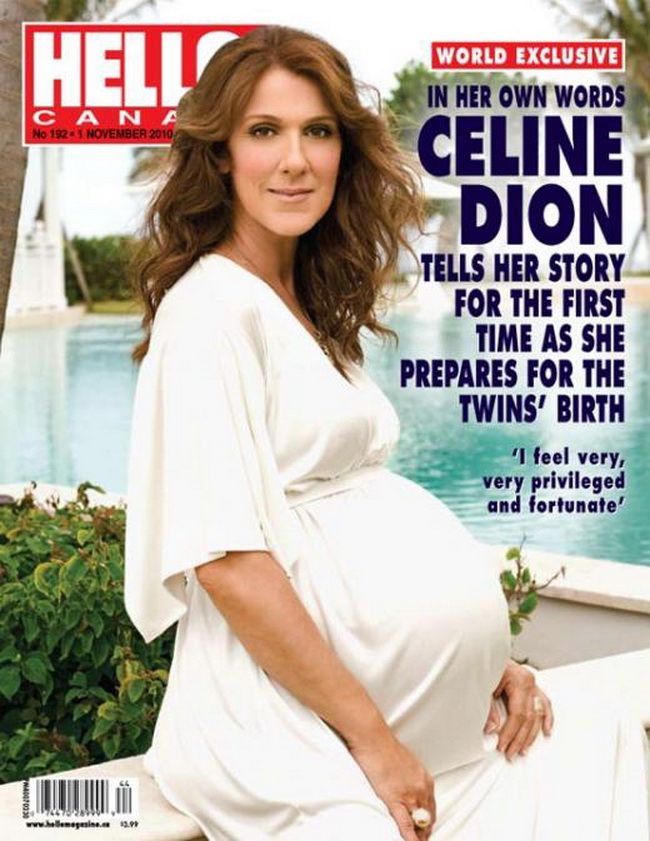 Celine Dion a pozat insarcinata in noua luni pentru revista Hello &nbsp;