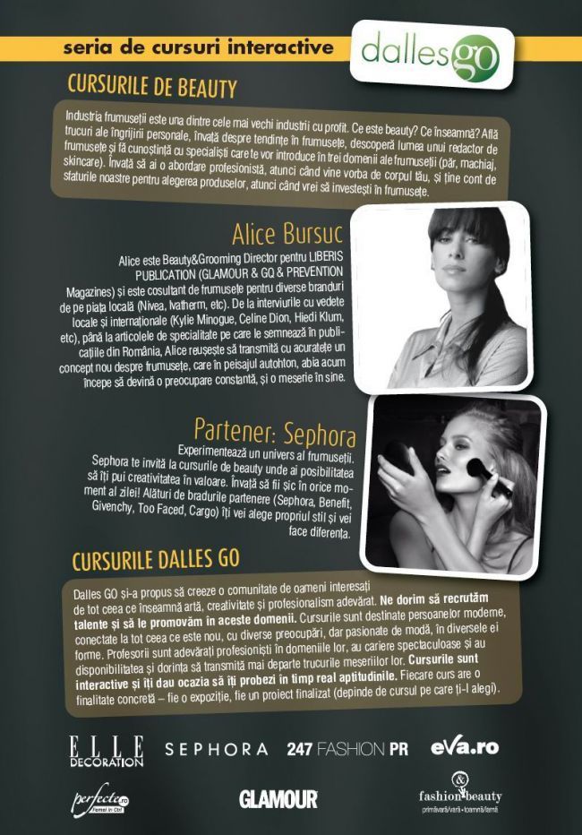 Vrei o cariera in fashion, fotografie sau PR? Incepe o noua sesiune de cursuri Dalles!