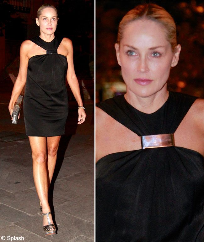 Si ce daca are 54 de ani? Sharon Stone, la fel de sexy ca in tinerete intr-o rochie care-i dezvaluie picioarele