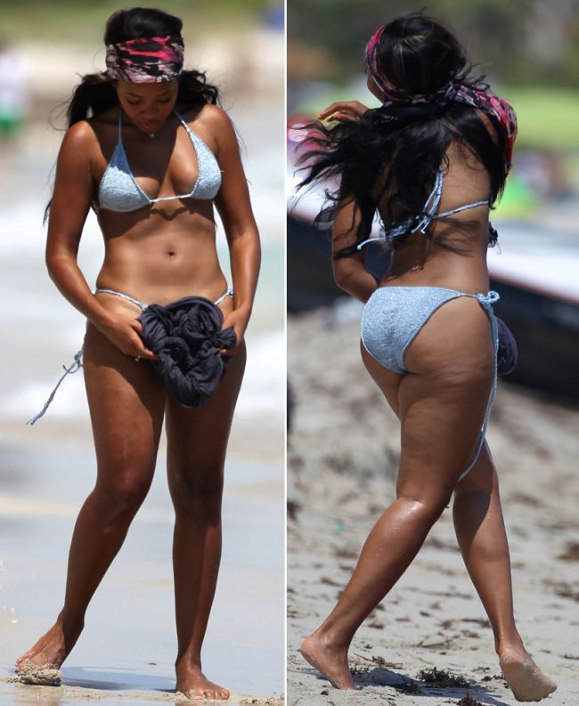 Ce se intampla cand esti voluptoasa si iti alegi niste bikini prea mici. Vezi cum s-a facut de ras aceasta vedeta pe o plaja din Miami