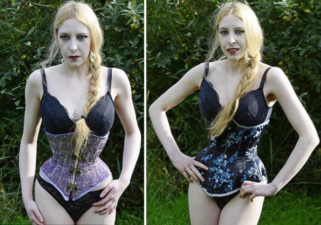 A ajuns sa aiba doar 39 de centimetri in talie, dupa ce a purtat un corset 23 de ore pe zi, timp de 8 ani