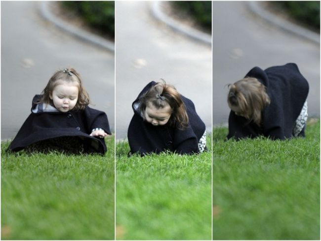 Harper Beckham, adorabila la zoo. Uite cum incearca sa faca primii pasi fara sa cada