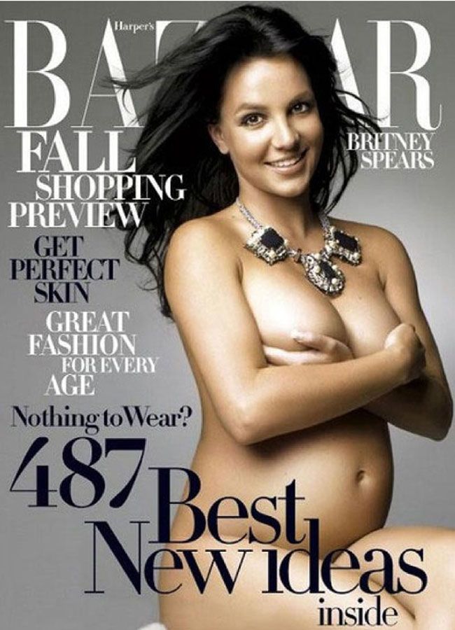 O vedeta britanica, gravida in luna a noua, a pozat goala, dupa modelul lui Britney Spears