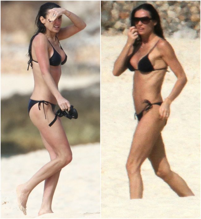 Demi Moore doar in costum de baie, la plaja. Cum arata actrita la 17 ani de la scenele sexy din Striptease