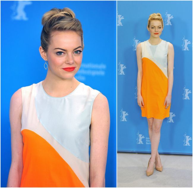 Picioarele ei par interminabile. Emma Stone, imbracata intr-o rochie chic la Festivalul de Film de la Berlin