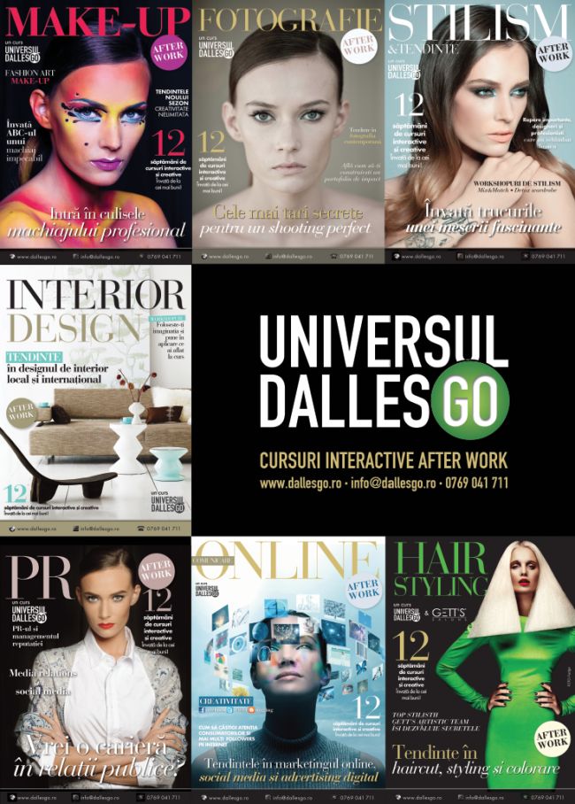 Urmareste-ti pasiunea si inscrie-te la cursul tau preferat la Universul DallesGO : PR, Comunicare Online, Design Interior, Fotografie, Stilism Tendinte in Moda, Make-up, Hairstyling - AFLA CASTIGATOARELE