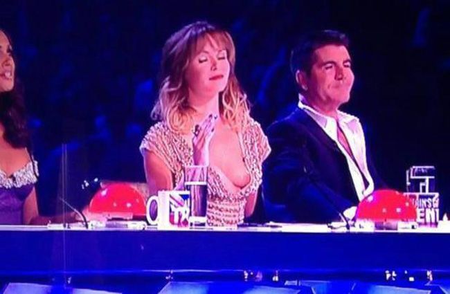 Moment penibil in direct la Britanicii au talent . Ce accident vestimentar jenant a suferit una dintre membrele juriului