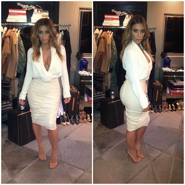 Kim Kardashian, moment jenant inainte de a intra in direct. Rochia mult prea mulata pe care o purta, a plesnit