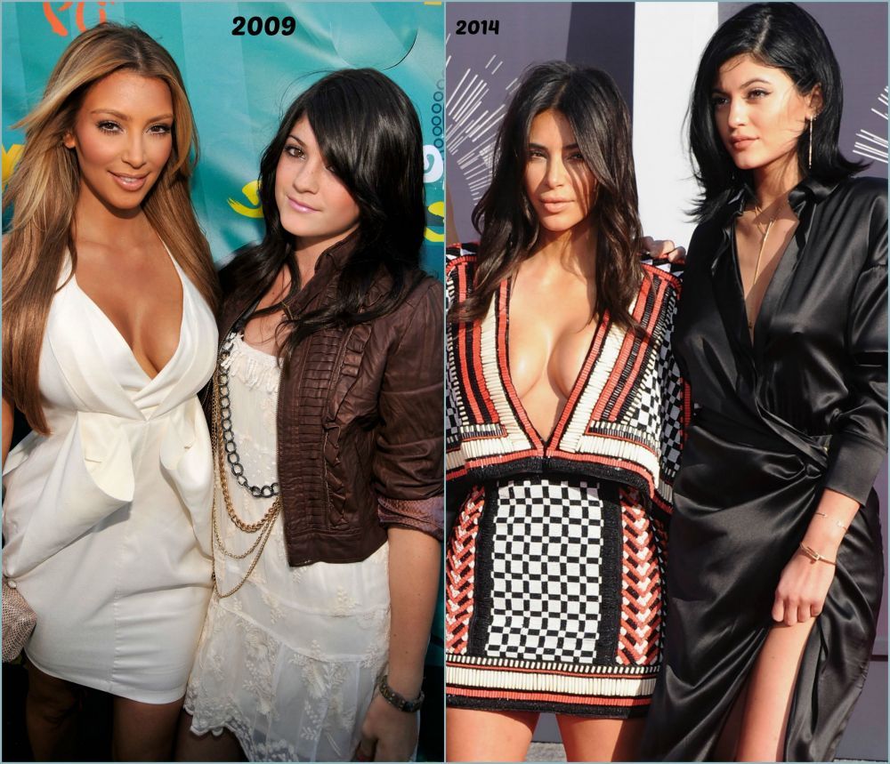 Imaginea in care Kim Kardashian si sora sa cea mai mica seamana ca doua picaturi de apa. Cum s-au lasat fotografiate