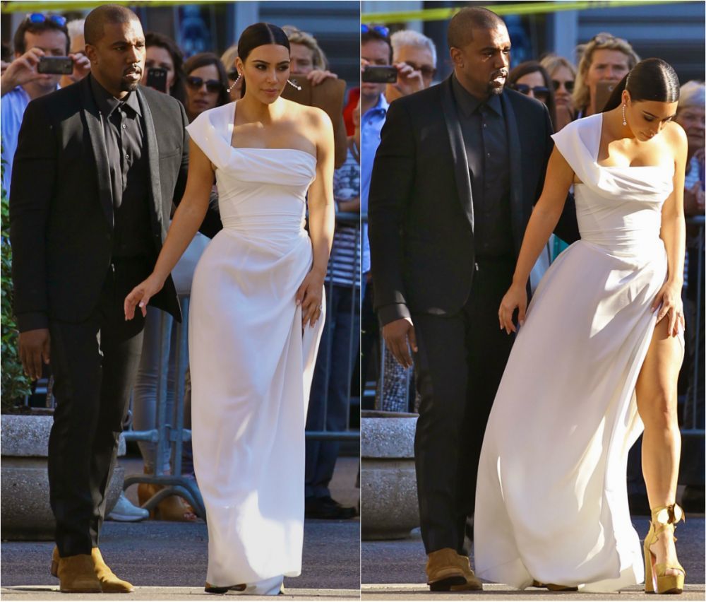 Rochie prea mulata pentru busutul ei neincapator. Kim Kardashian, la un pas de un accident vestimentar in Roma