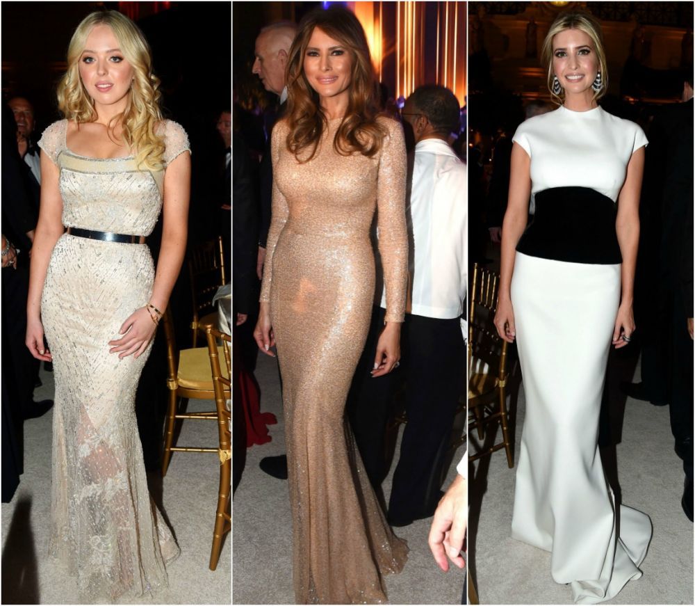 Melania Trump, intr-o tinuta spectaculoasa la petrecerea de pre-inaugurare. Ivanka si Tiffany, la fel de elegante