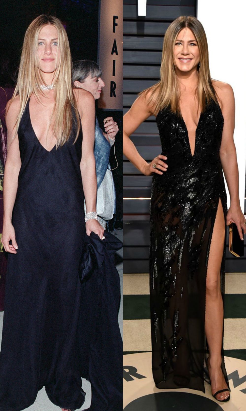 Diferenta dintre aceste imagini este de 17 ani. Cat o costa pe Jennifer Aniston sa tina timpul in loc