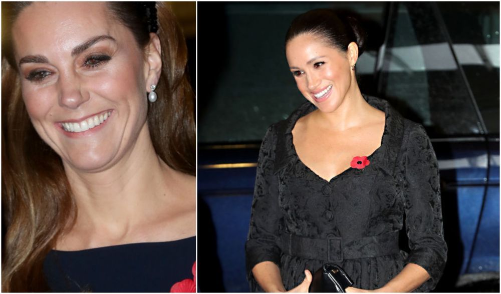 Meghan, cu cercei de 25.000 de lire sterline, Kate - elegantă cu o bentiță de 100 lei