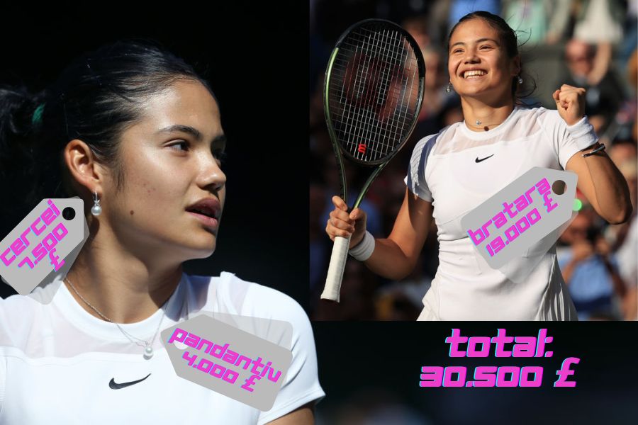 Emma Răducanu a purtat bijuterii de 30.500 de lire &icirc;n prima partidă de la Wimbledon din 2022