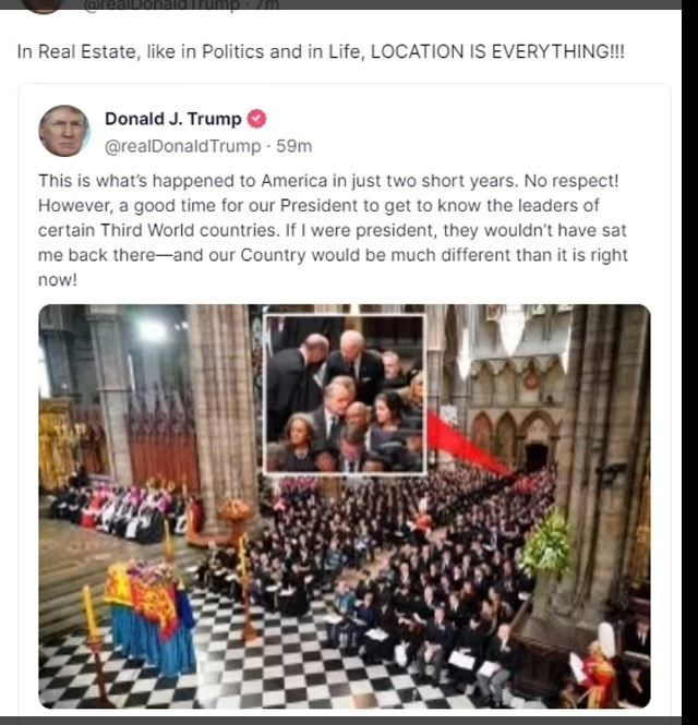 Donald Trump și-a bătut joc de apariția lui Joe Biden la &icirc;nmorm&acirc;ntarea Reginei
