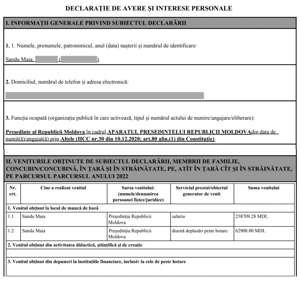 Ce avere are Maia Sandu, președinta Republicii Moldova. Care sunt cele mai de preț bunuri pe care le deține