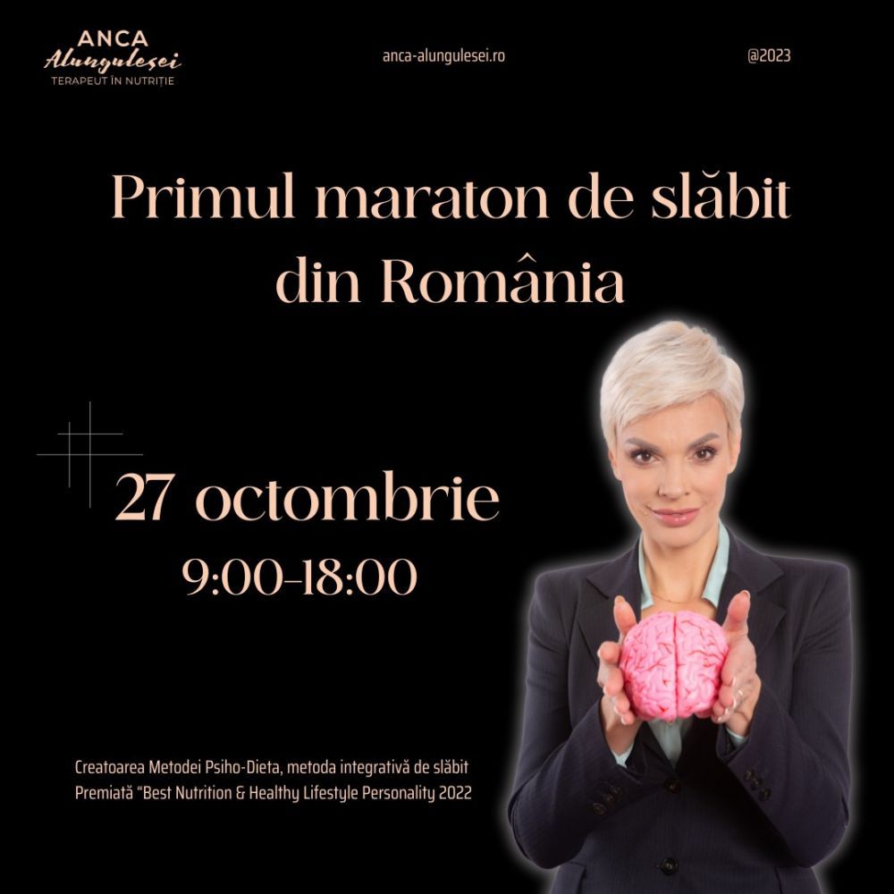 Anca Alungulesei organizează primul maraton de slăbit din PsihoDieta