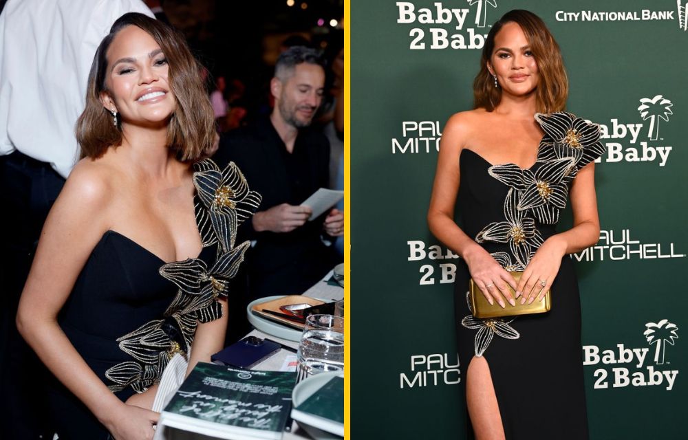 Chrissy Teigen, accident vestimentar la o gală de caritate din Los Angeles. Ce feste i-a jucat rochia